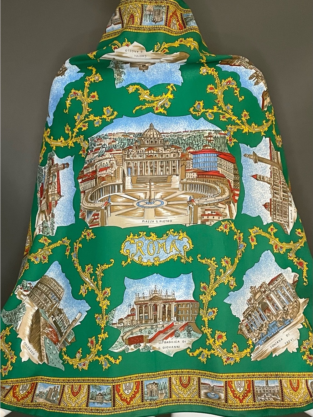 Vintage Rome Roma Souvenir Scarf 30 In Sq Excellent Condition - Picture 3 of 10